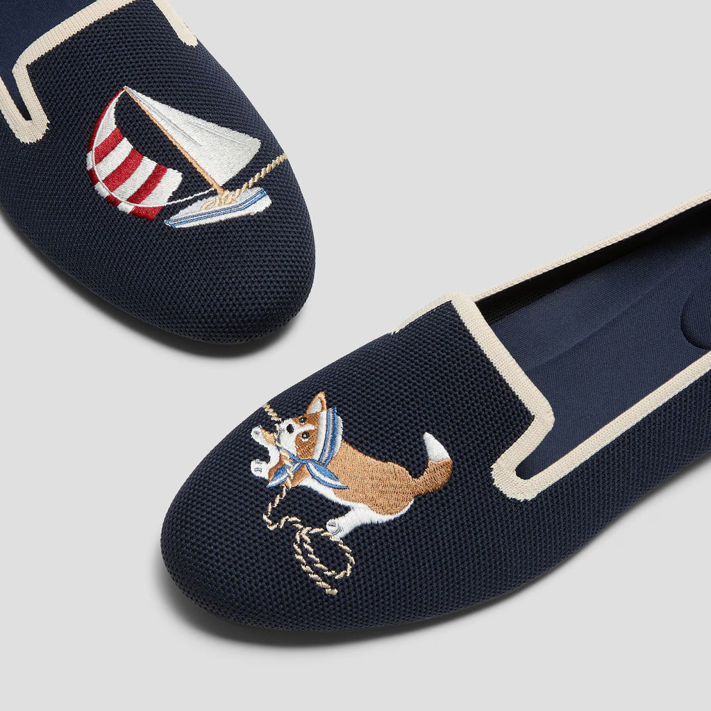 STELLTHREAD Round-Toe Embroidered Loafers (Audrey)