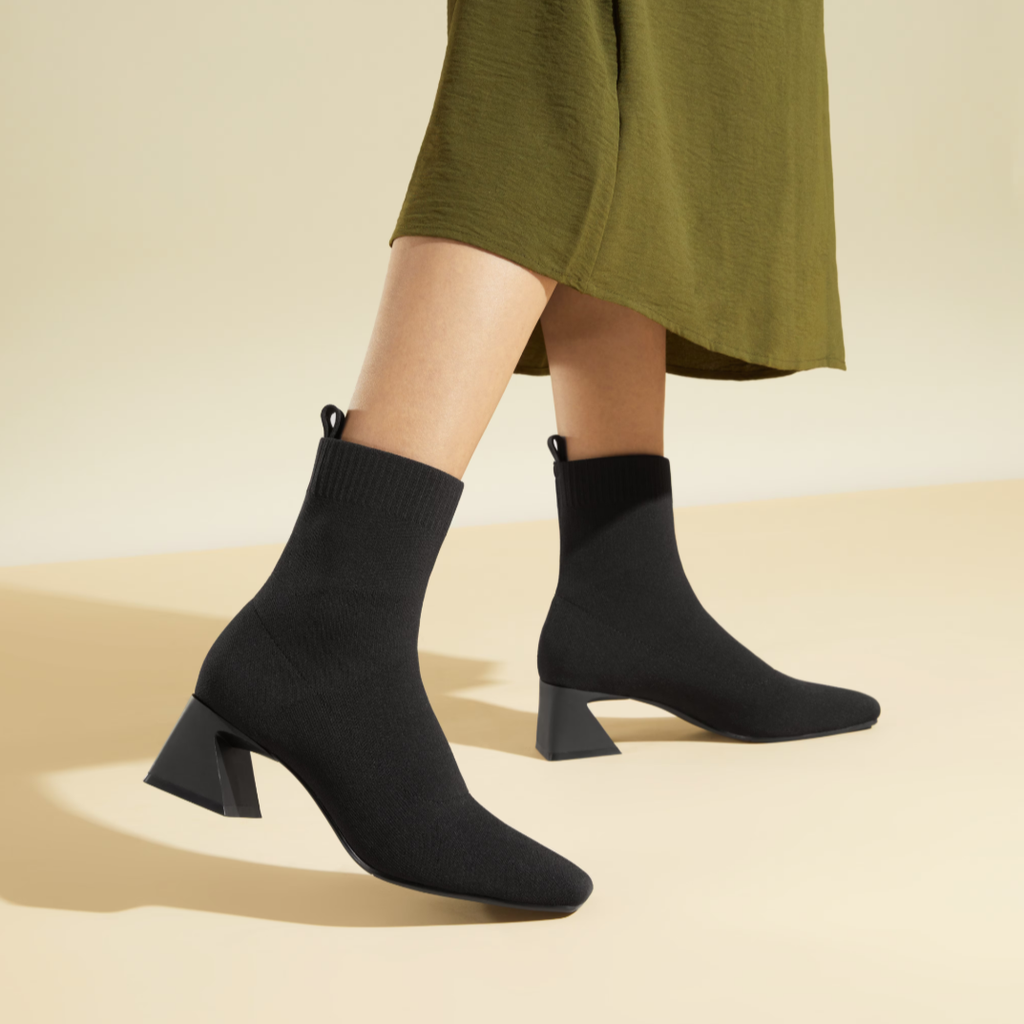 STELLTHREAD  Square-Toe Water-Repellent Block Heeled Boots