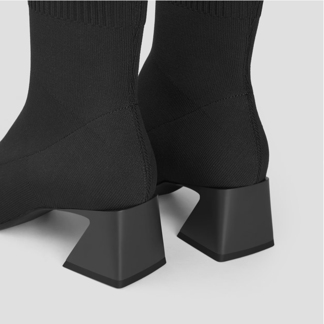 STELLTHREAD  Square-Toe Water-Repellent Block Heeled Boots