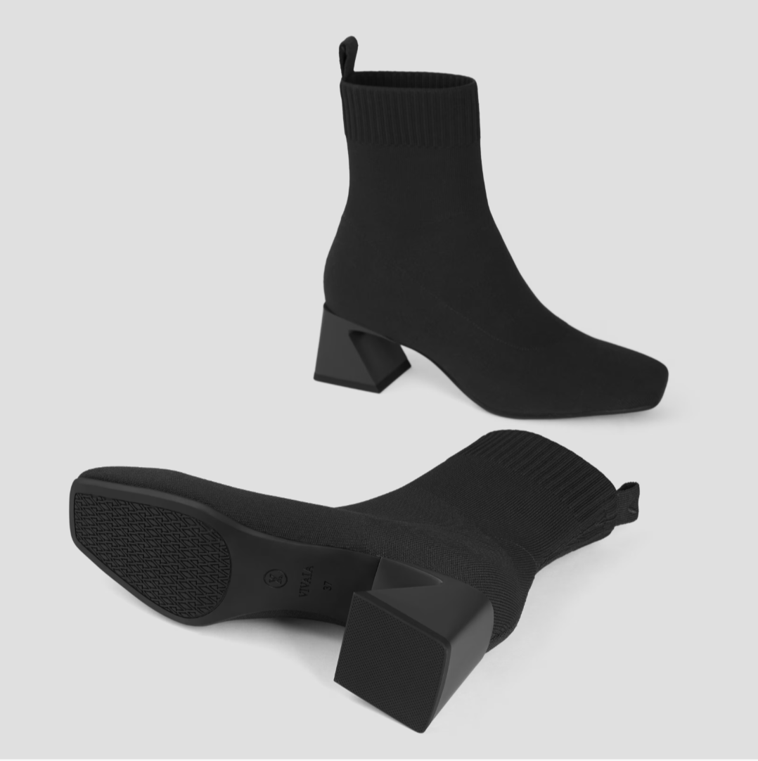 STELLTHREAD  Square-Toe Water-Repellent Block Heeled Boots