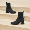 STELLTHREAD  Square-Toe Water-Repellent Block Heeled Boots