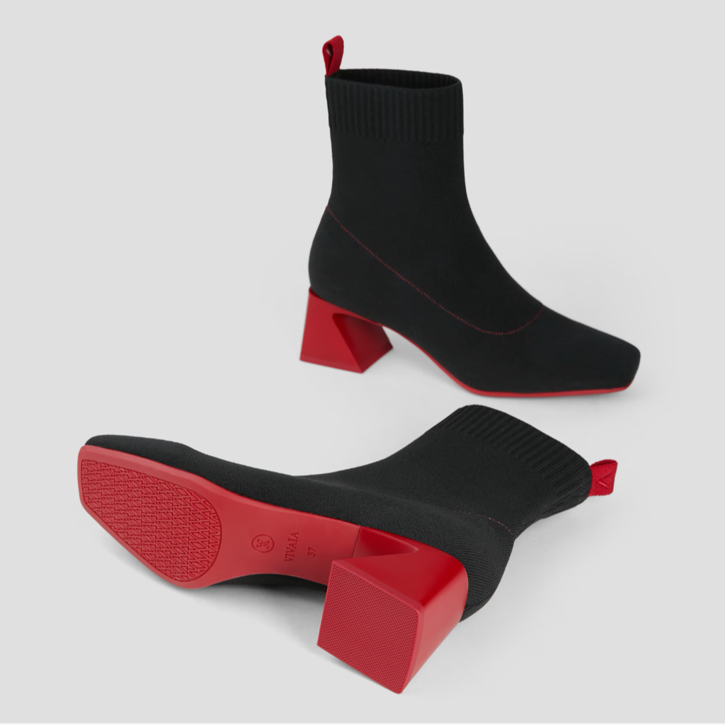 STELLTHREAD  Square-Toe Water-Repellent Block Heeled Boots