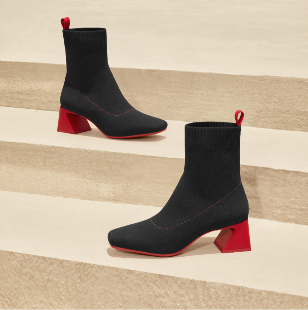 STELLTHREAD  Square-Toe Water-Repellent Block Heeled Boots
