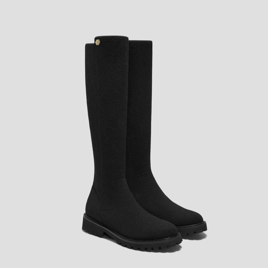 STELLTHREAD  Round-Toe Stretchy Wool Knee-High Boots