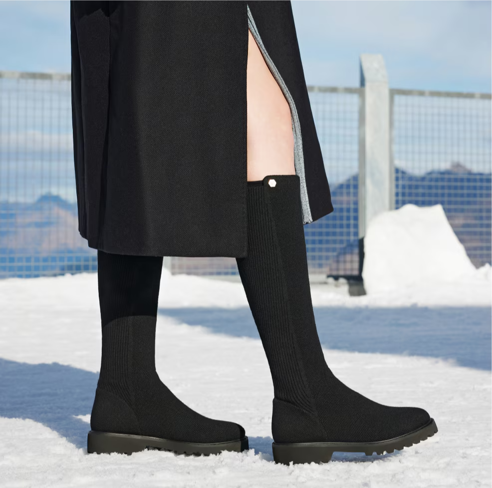 STELLTHREAD  Round-Toe Stretchy Wool Knee-High Boots