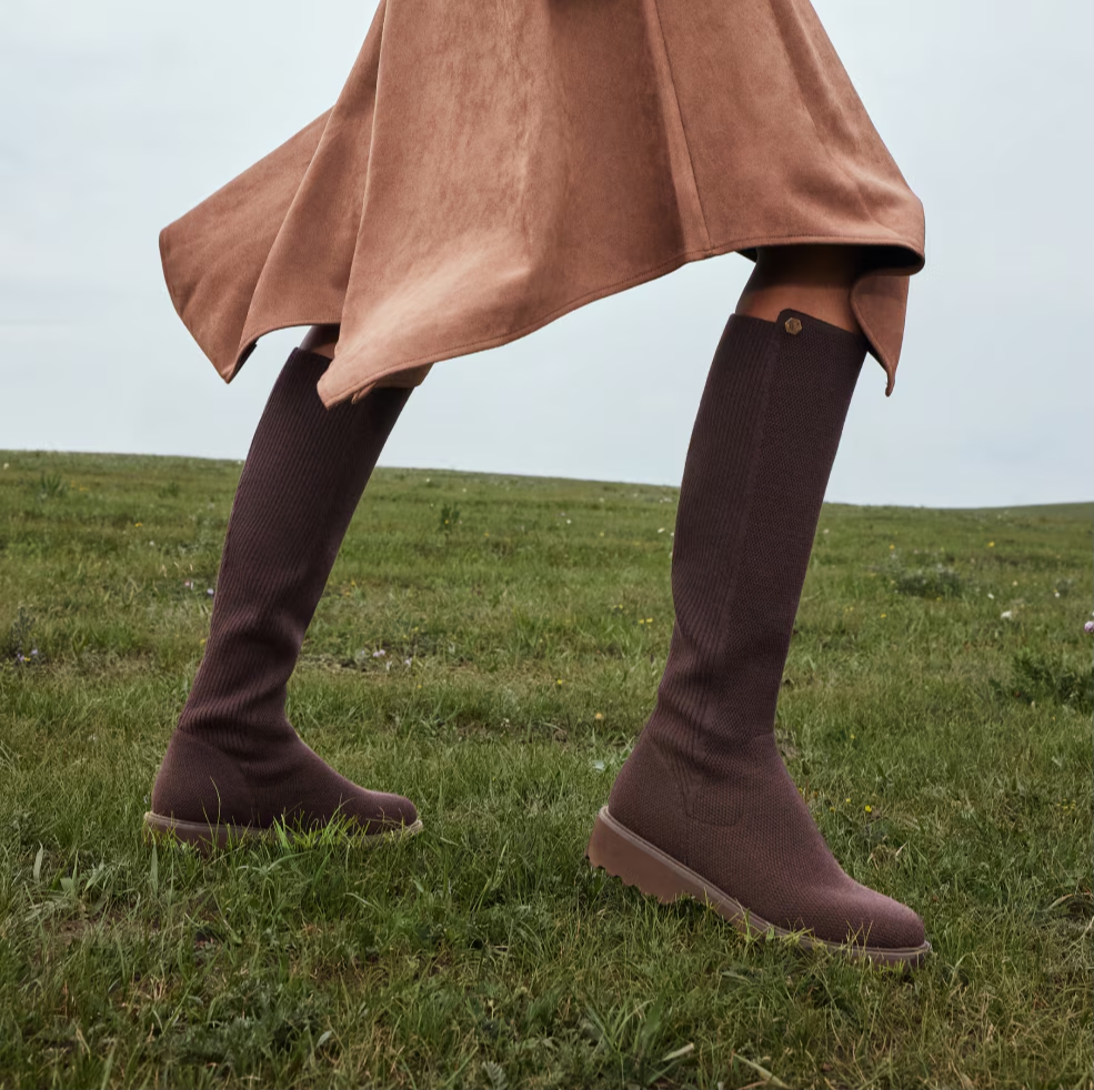 STELLTHREAD  Round-Toe Stretchy Wool Knee-High Boots
