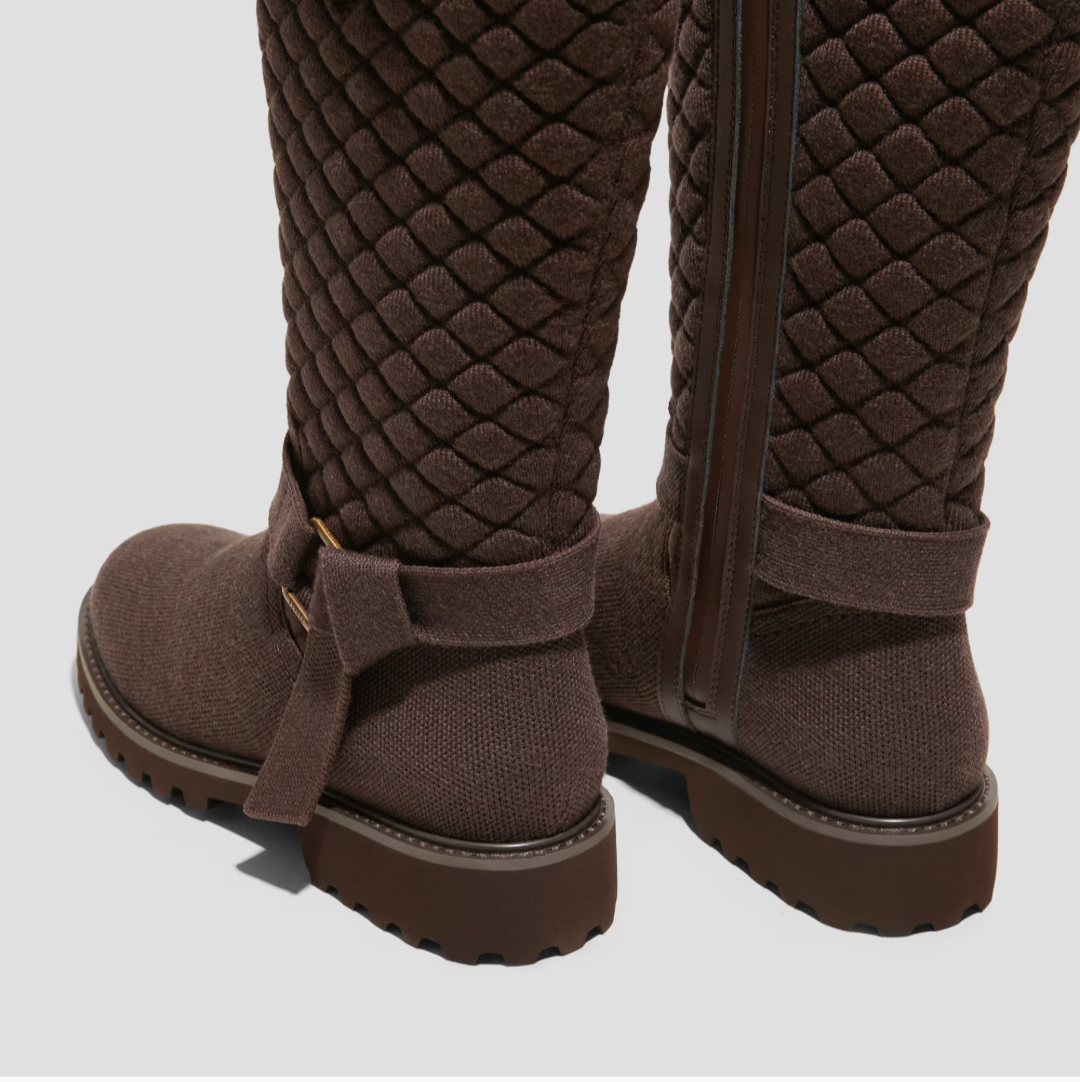 STELLTHREAD  Wool biker boots with round toe and mid-height sole
